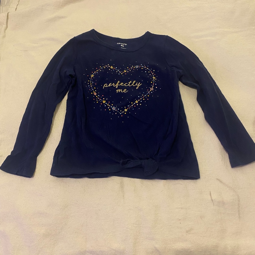 Carter's Dark Blue Top with Heart and Text